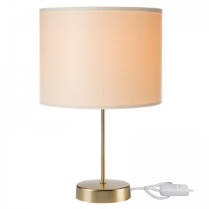 Επιτραπέζιο φωτιστικό Ε27 κρεμ-χρυσό Φ22x36.5εκ