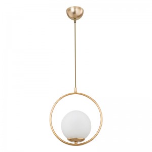 Φωτιστικό οροφής μονόφωτο Ε27 χρυσό Φ26x75εκ