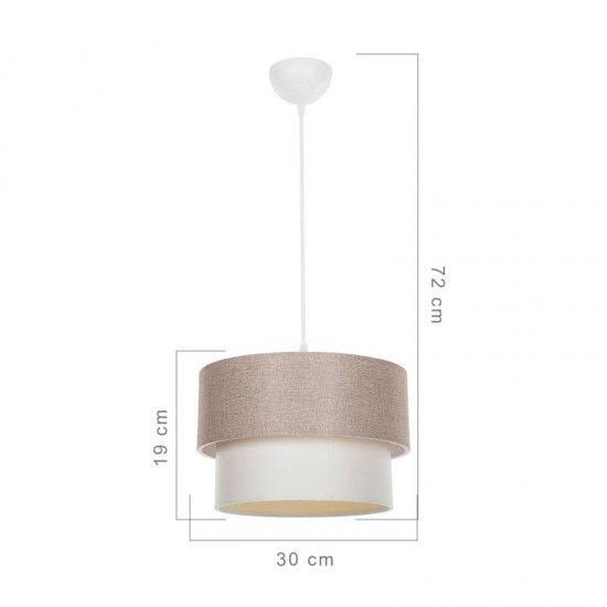 Φωτιστικό οροφής μονόφωτο Ε27 μπεζ Φ30x72εκ