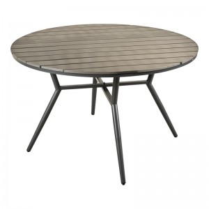 Τραπέζι Appa αλουμίνιο και plywood σε ανθρακί απόχρωση Φ120x74εκ