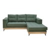 Γωνιακός καναπές αναστρέψιμος Mirabel  πράσινο ύφασμα-φυσικό ξύλο 250x184x100εκ