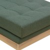 Γωνιακός καναπές αναστρέψιμος Mirabel  πράσινο ύφασμα-φυσικό ξύλο 250x184x100εκ
