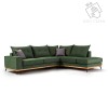 Γωνιακός καναπές αριστερή γωνία Luxury II ύφασμα κυπαρισσί-ανθρακί 290x235x95εκ