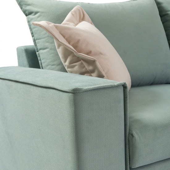 Γωνιακός καναπές αριστερή γωνία Romantic ύφασμα ciel-cream 290x235x95εκ