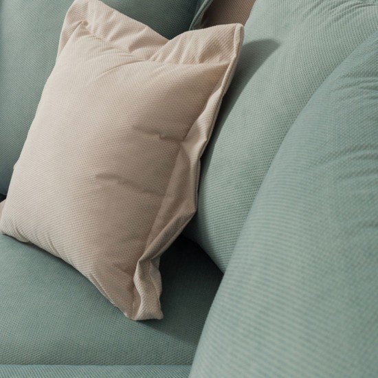 Γωνιακός καναπές αριστερή γωνία Romantic ύφασμα ciel-cream 290x235x95εκ