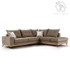 Γωνιακός καναπές αριστερή γωνία Luxury II ύφασμα mocha-cream 290x235x95εκ