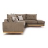 Γωνιακός καναπές αριστερή γωνία Luxury II ύφασμα mocha-cream 290x235x95εκ