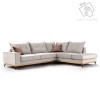 Γωνιακός καναπές αριστερή γωνία Luxury II ύφασμα cream-mocha 290x235x95εκ