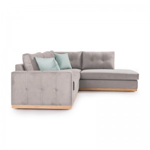 Γωνιακός καναπές αριστερή γωνία Boston ύφασμα elephant-ciel 280x225x90εκ