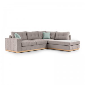 Γωνιακός καναπές αριστερή γωνία Boston ύφασμα elephant-ciel 280x225x90εκ