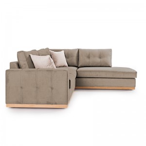 Γωνιακός καναπές αριστερή γωνία Boston ύφασμα mocha-cream 280x225x90εκ