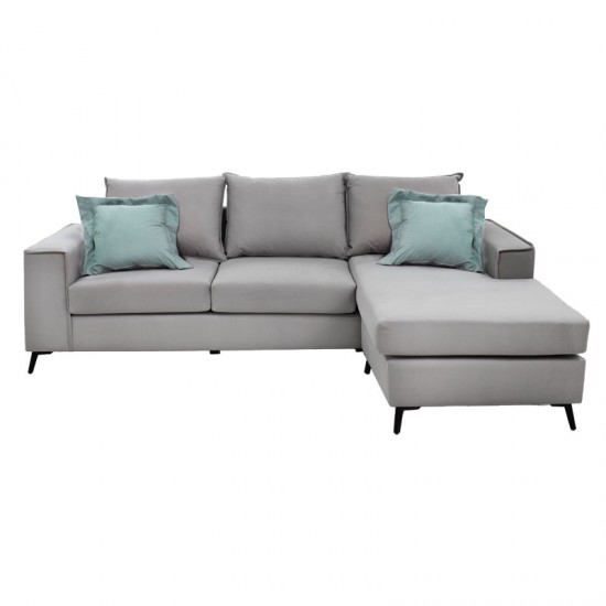 Γωνιακός καναπές Fabulous αναστρέψιμος ύφασμα elephant-ciel 240x165x95εκ