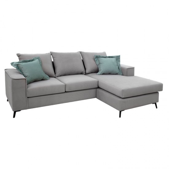 Γωνιακός καναπές Fabulous αναστρέψιμος ύφασμα elephant-ciel 240x165x95εκ