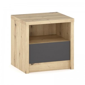 Κομοδίνο Lavinia ανθρακί-sonoma 46.5x39.5x45.5εκ