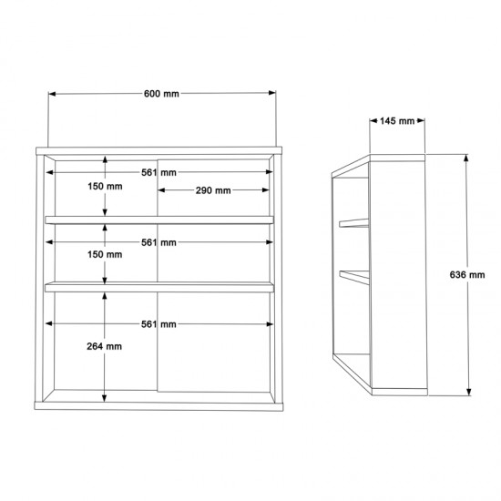 Ντουλάπι μπάνιου Bagno με καθρέπτη σε λευκή απόχρωση 60x14.5x63.6εκ