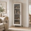 Βιτρίνα Belka κρεμ με oak 55,6x45x152,6εκ
