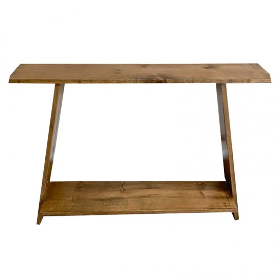 Κονσόλα Edgar φυσικό ξύλο πεύκου 35mm καρυδί 139x29x90εκ