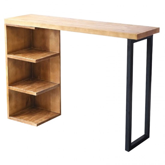 Τραπέζι μπαρ Collins φυσικό ξύλο πεύκου 35mm φυσικό-μαύρο 139x29x90εκ