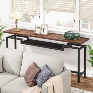 Κονσόλα Onole σε καρυδί - μαύρο μέταλλο 180x35x82εκ