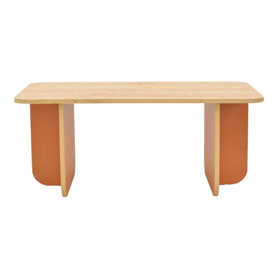 Τραπέζι Bοca σε oak-κεραμιδί απόχρωση 100x60x42εκ