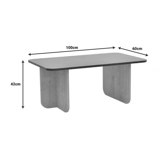 Τραπέζι Bοca σε oak-κεραμιδί απόχρωση 100x60x42εκ
