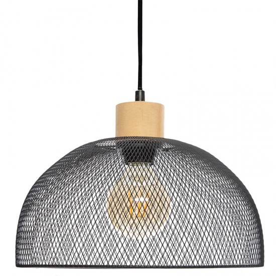 Φωτιστικό οροφής Sam Ε27 μαύρο Φ30x22,5εκ