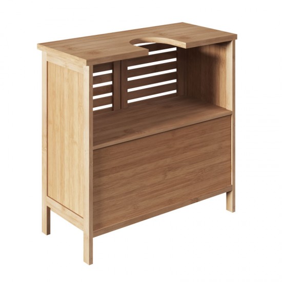 Πάγκος-ντουλάπι μπάνιου Sicela χρώμα φυσικό 60.5x28x59εκ