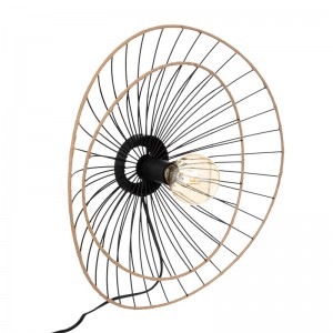 Φωτιστικό τοίχου-απλίκα Alara E27 40W χρυσό-μαύρο Φ45x11εκ