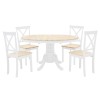 Tραπεζαρία Lars σετ 5τμχ επεκτεινόμενη ξύλο-MDF λευκό-φυσικό Φ100(+38)x100x75εκ