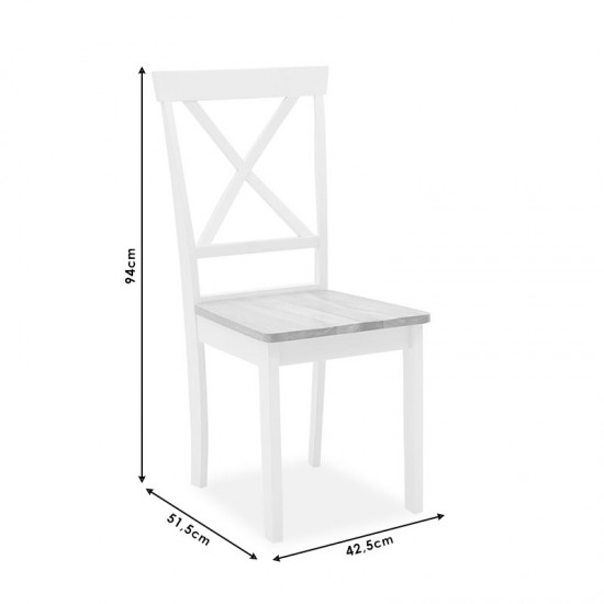 Tραπεζαρία Lars σετ 5τμχ επεκτεινόμενη ξύλο-MDF λευκό-φυσικό Φ100(+38)x100x75εκ