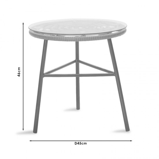 Σαλόνι κήπου Gaus-Naoki σετ 3τεμ μέταλλο μαύρο-pe φυσικό.