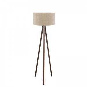 Φωτιστικό δαπέδου Ε27 μπεζ-καρυδί Φ38x140εκ