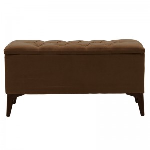 Σκαμπό-μπαούλο Elone καφέ-καρυδί 90x40x50εκ