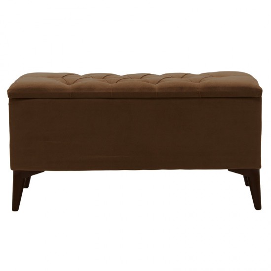 Σκαμπό-μπαούλο Elone καφέ-καρυδί 90x40x50εκ