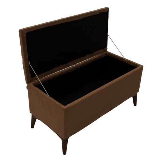 Σκαμπό-μπαούλο Elone καφέ-καρυδί 90x40x50εκ