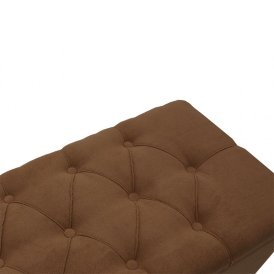 Σκαμπό-μπαούλο Elone καφέ-καρυδί 90x40x50εκ