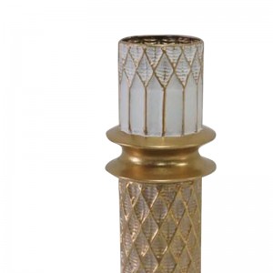 Διακοσμητικό βάζο Sammy Inart μέταλλο σε χρυσή και λευκή απόχρωση Φ15.2x88.4εκ