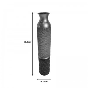 Διακοσμητικό βάζο Raptonal Inart μέταλλο πολύχρωμο Φ14x75.6εκ