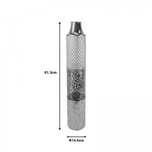 Διακοσμητικό βάζο Tecna Inart μέταλλο σε χρυσή και λευκή απόχρωση Φ14.6x81.3εκ