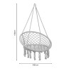 Αιώρα-κούνια κάθισμα Eventful σχοινί μπεζ 82x82x133εκ Αιώρα-κούνια κάθισμα Eventful σχοινί μπεζ 82x82x133εκ