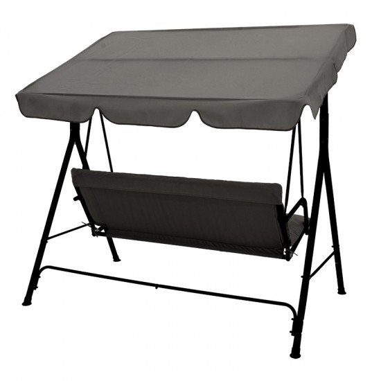 Κούνια κήπου Globo μέταλλο μαύρο-ύφασμα ανθρακί