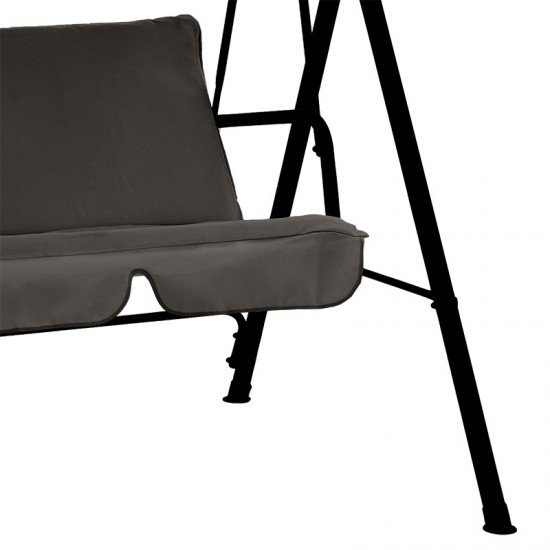 Κούνια κήπου Globo μέταλλο μαύρο-ύφασμα ανθρακί