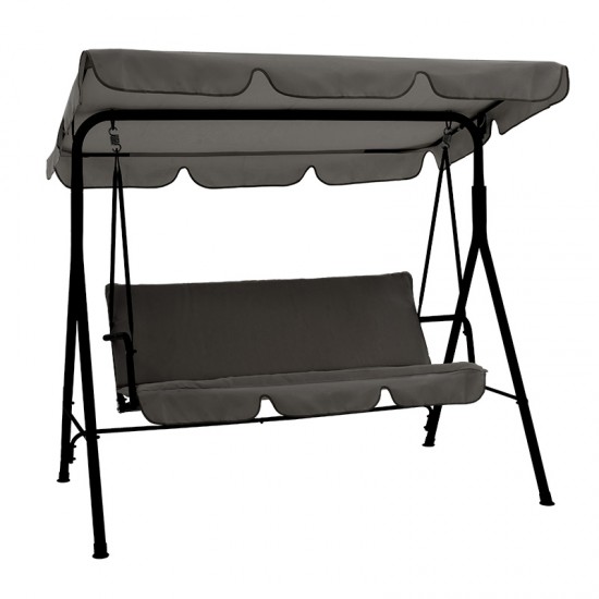 Κούνια κήπου Globo μέταλλο μαύρο-ύφασμα ανθρακί