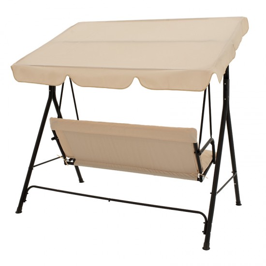 Κούνια κήπου Globo μέταλλο μαύρο-ύφασμα μπεζ