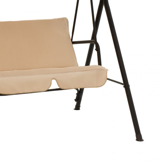 Κούνια κήπου Globo μέταλλο μαύρο-ύφασμα μπεζ