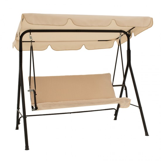 Κούνια κήπου Globo μέταλλο μαύρο-ύφασμα μπεζ