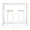 Σετ τραπέζι μπαρ Marle 3τμχ φυσικό-λευκό πόδι 120x40x100εκ