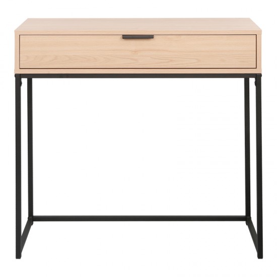 Κονσόλα Joumpa με συρτάρι σε φυσική απόχρωση με μαύρο μέταλλο 80x28x76.5εκ