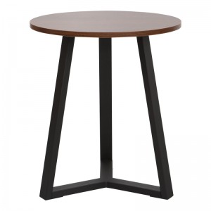 Βοηθητικό τραπέζι Trepolo σε καρυδί απόχρωση με μαύρο μέταλλο Φ45x52εκ