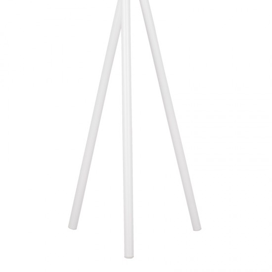 Καλόγερος ρούχων Sigar μέταλλο-ξύλο σε λευκή-φυσική απόχρωση 49x51x187εκ